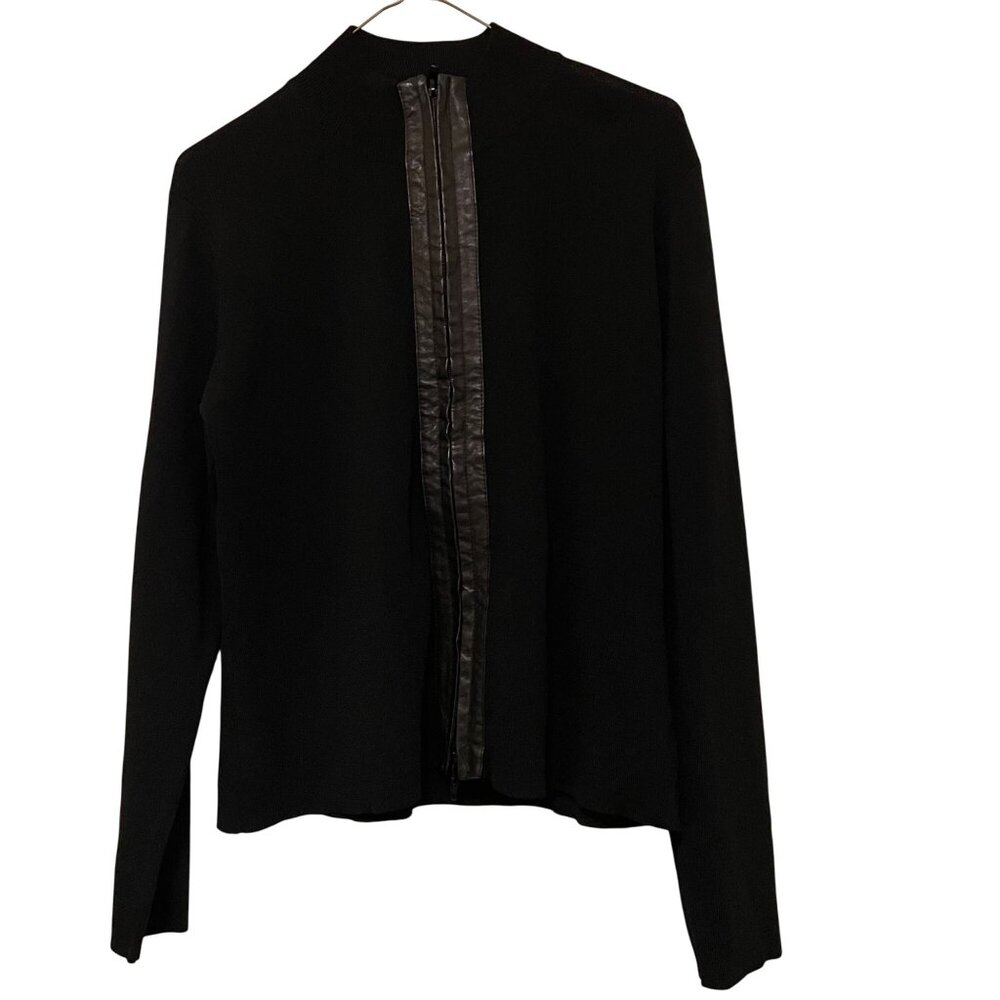Grace Dane Lewis Petite Womens Black Zip-Up Cardigan Sweater PM